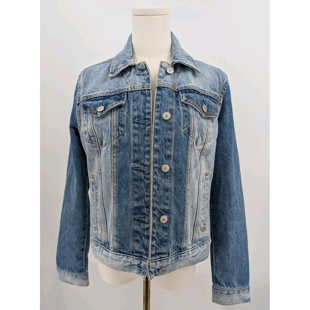 Abercrombie & Fitch Denim Colorblock Two Tone Jean Jacket Oversize Small Boho